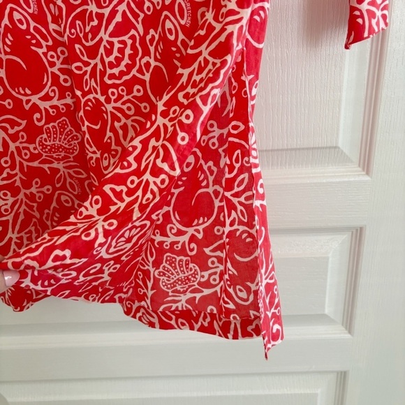 Gretchen Scott Beach Cover Up Small Red Floral - Picture 3 of 8